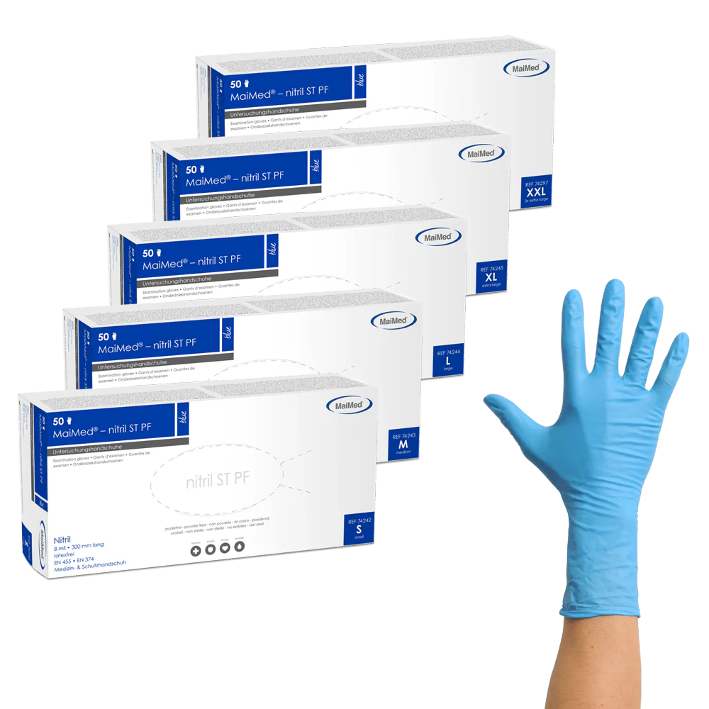 Nitril-Einmalhandschuhe in den Größen S bis XL, je 100 Stück – Frontida